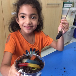 Manya makes worms in soil.