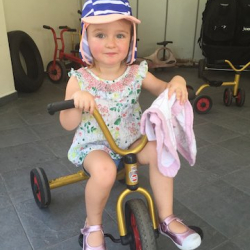Matilda enjoying bike time!