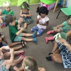 Circle time with Mr. Froggy