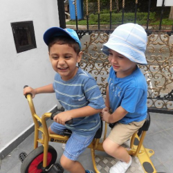 Haris and Frederik enjoying the bikes!