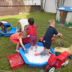 Lots of busy play at splash time