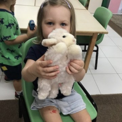 Coco with Little Lamb for show and tell!