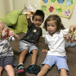 Happy with our yummy butterfly snacks!