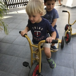 Harvey and Isaac enjoying bike play!