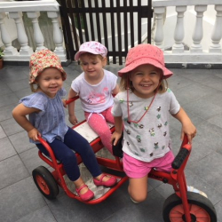 Ella, Sophie M.A. and Bella enjoyed some bike play today.