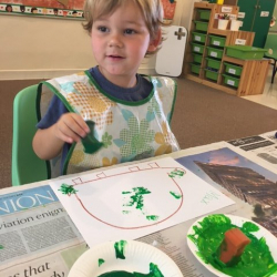 Max paints his turtle!