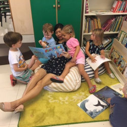 Ms Angie enjoyed reading to Bella, August, Charlie, Katie and Eddy.