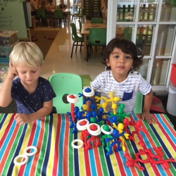 Eddie and Ravi built some cool things with the linking toys.