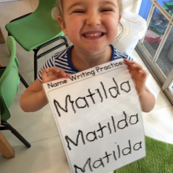 Fantastic name “writing” Matilda!