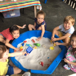 Fun digging and scooping in the sand box today!