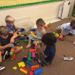 Lots of great playing and sharing with the mega blocks!