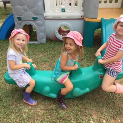 Sophie, Bella, and Claudia having some fun outside!
