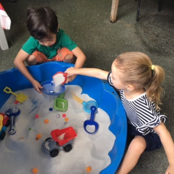 Aidan and Matilda found the hidden treasures in the sand.