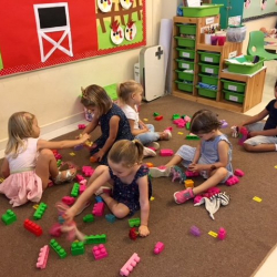 Everyone loved playing with the new fun coloured Duplo blocks!