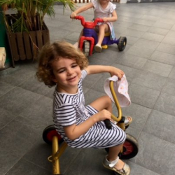Matilda and Florence were fast riders during bike play today!