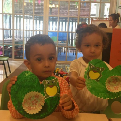 Giulia and Lorenzo were pleased to show me their finished lily pads!