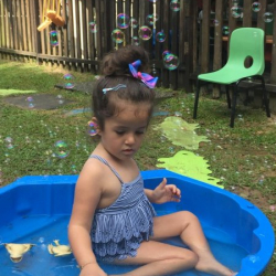 Laila, enjoying the bubbles!