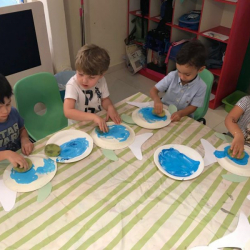 Sponge painting our whales!