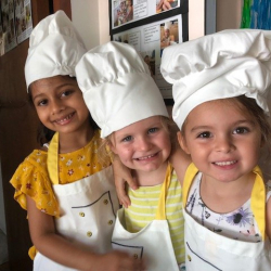 Avyanna, Claudia & Katie excited about baking..