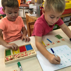 Max & Frederik working with numbers and addition
