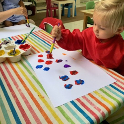 Cecilie enjoying painting!
