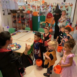 Trick or treating around the school!