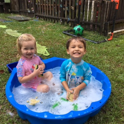 Felix H and Martha had fun at Splash Time!