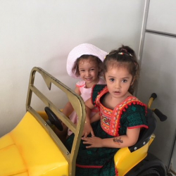 Giulia and Laila “going for a drive”