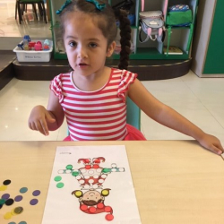 Laila looked festive working on her elf sheet!