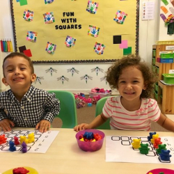 Lorenzo and Giulia worked on the counting bears activity.
