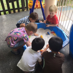 Terrific cooperative play in the sand box today!