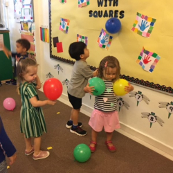We all had fun catching, throwing, chasing, and swatting balloons today!