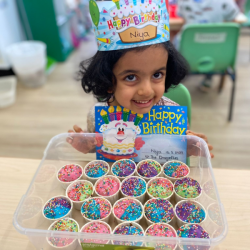 Celebrating Niya’s 4th birthday with colourful cupcakes. Happy Birthday Niya.
