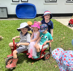 Busy bees having a great time outdoors.