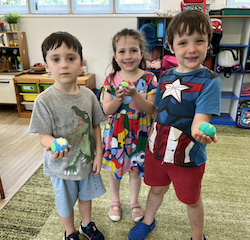 River , Elenna and Logan happy with their air clay planet.