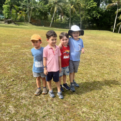 The boys having a great time outdoors.