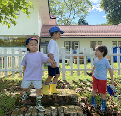 -Exploring the garden.