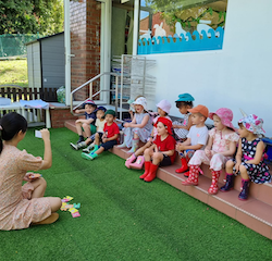 Numeracy activity outside.