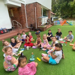 What fine weather for picnic outside!