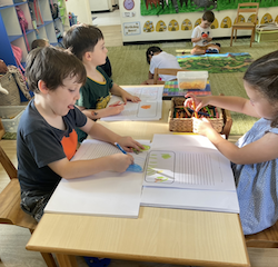 Working on our writing journal.