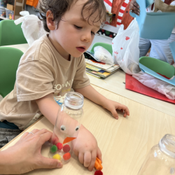 Benji-) - working on counting and fine motor skills