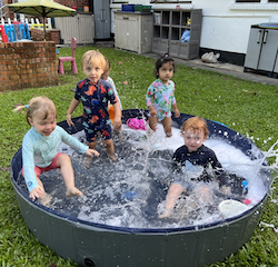 Izzy and Seb enjoying splash time!