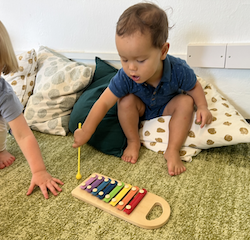 Rowan playing the xylophone!