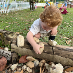 Seb lining up the rocks!