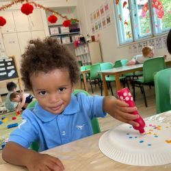 Teddy making his snake!