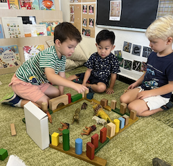 Aidan, Charlie & Lincoln worked together to build a home for the animals!