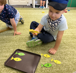Aidan playing fish the letters, great work on your letter sounds!
