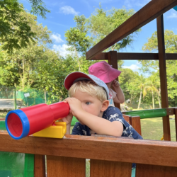 Captain Henry looking for treasure!