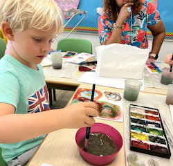 Henry having fun colouring