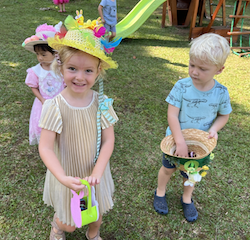 Enjoying our egg hunt!